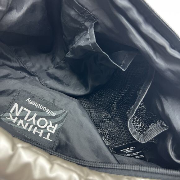 Think Royln Elton Hobo Designer Crossbody Silver Puffer Handbag Half-Moon - Picture 9 of 11